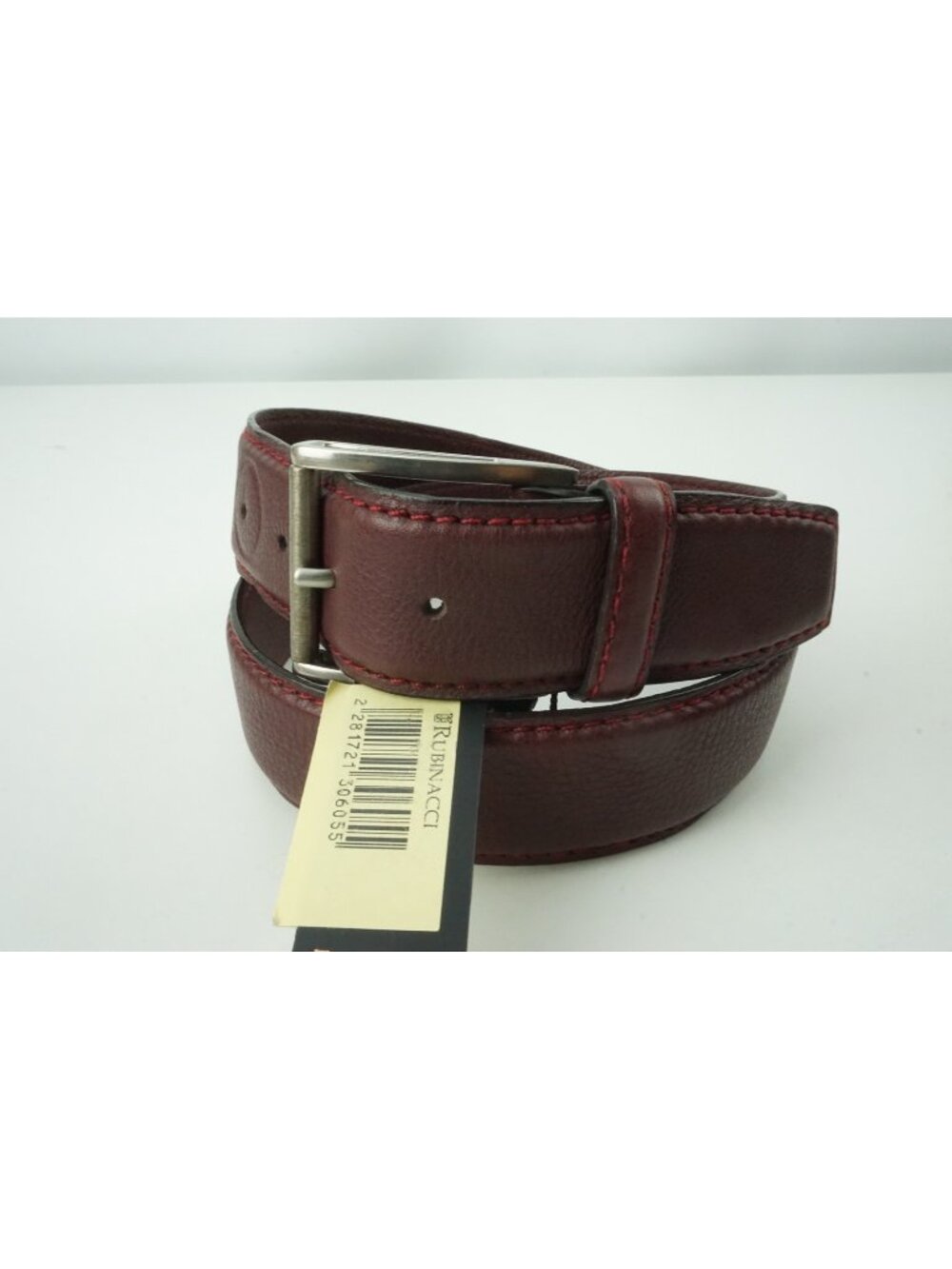 Rubinacci Maroon Leather Made in Italy Sz 90 BRAND NEW